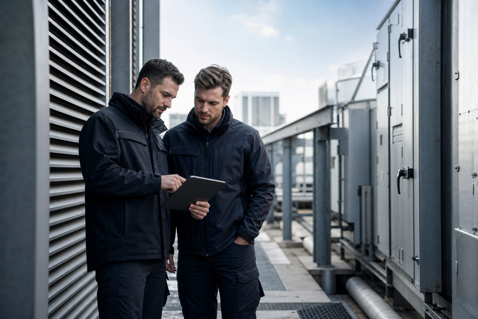 NorthPoint Infrastructure technicians performing a rooftop inspection